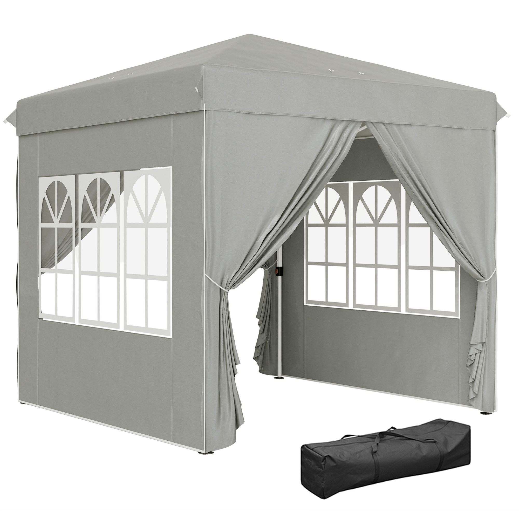 Outsunny Faltpavillon 2,5x2,5m, wasserabweisend stabil winterfest, günstig online kaufen