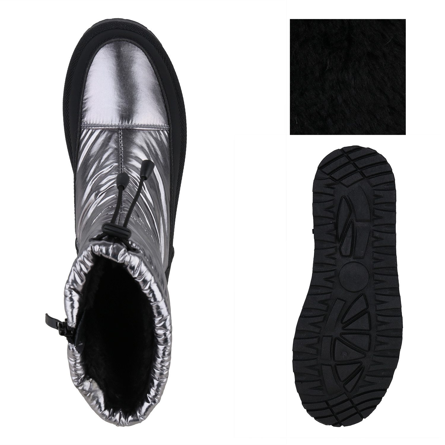 VAN HILL 841496 Winterstiefelette Damen Warm Gefütterte Winter Boots Stiefeletten Bequeme