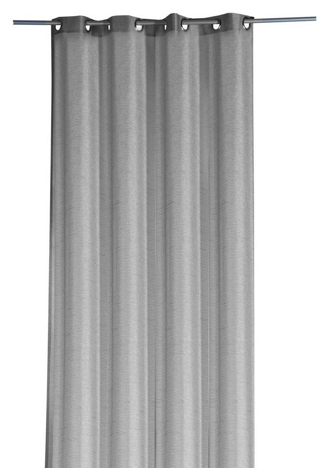 Vorhang SANDY, Ösenschal, Silbergrau, L 245 cm x B 135 cm, Ösen,  halbtransparent