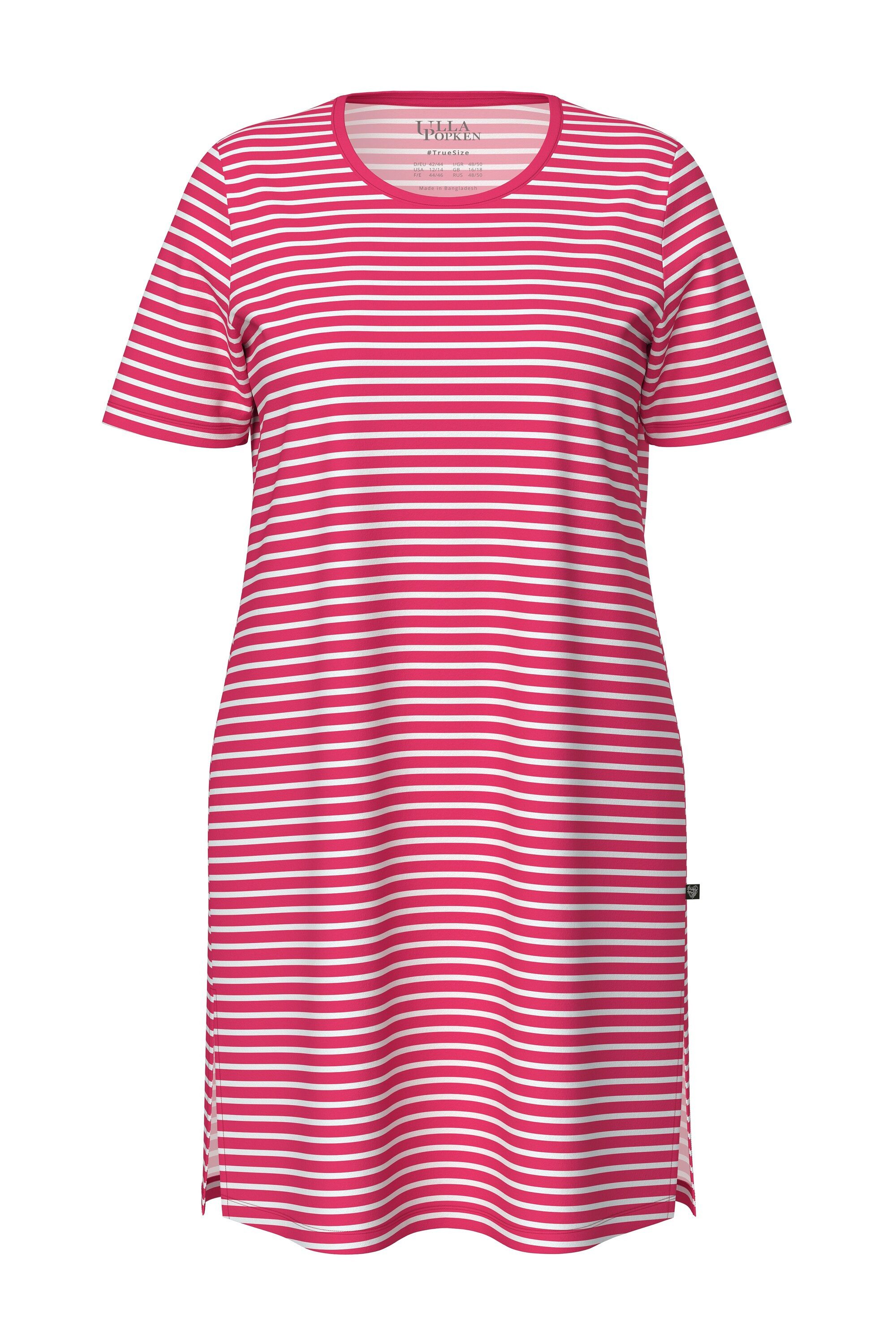 Ulla Popken Bigshirt Bigshirt Ringel Rundhals Halbarm Biobaumwolle
