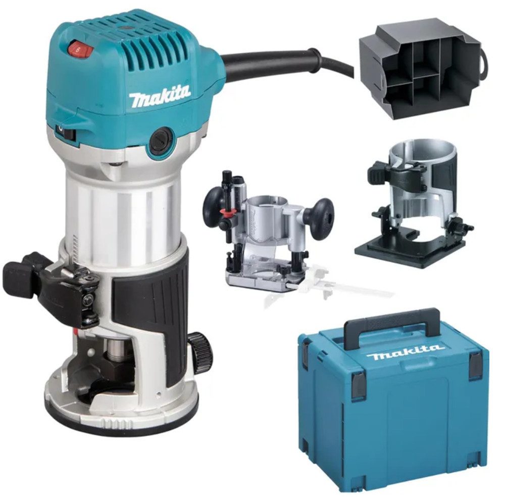 Makita Fräse Multifunktionsfräse »RT0702CX2J« im Makita Makpac Koffer Gr.4, (vielseitig einsetzbare Multifunktionsfräse), 710 W, 6/8 mm, Leerlaufdrehzahl, 10000 - 34000 min⁻¹