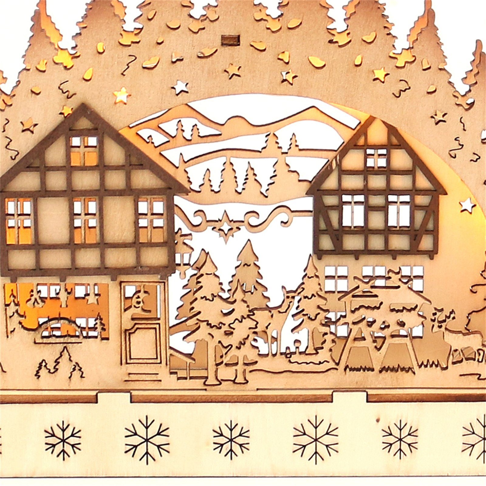 4-fach Holz sortiert, SIGRO Weihnachtsdeko Schwibbogen, LED Lichterbogen Schwibbogen