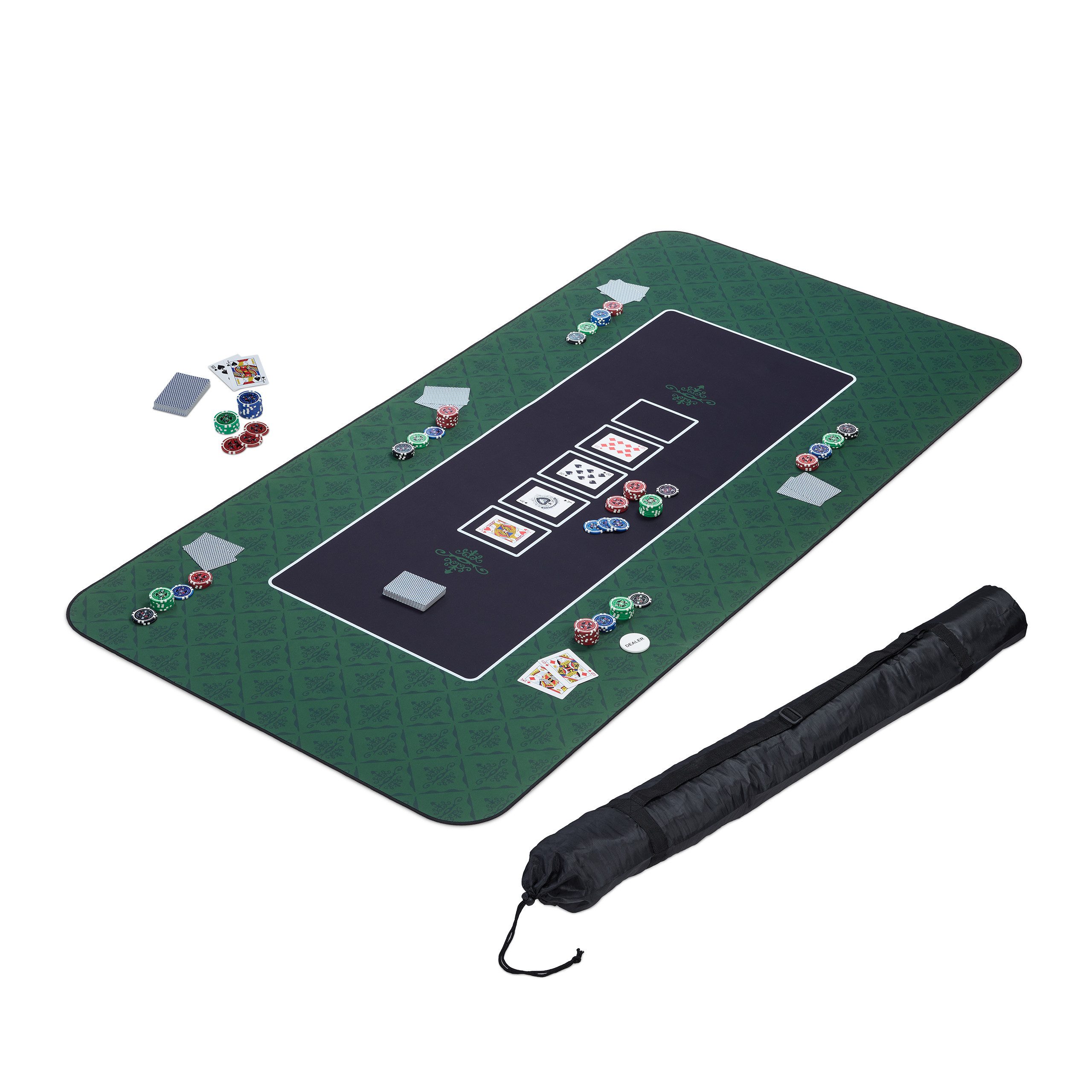 relaxdays Spieltisch Pokermatte 180x90, Grün günstig online kaufen