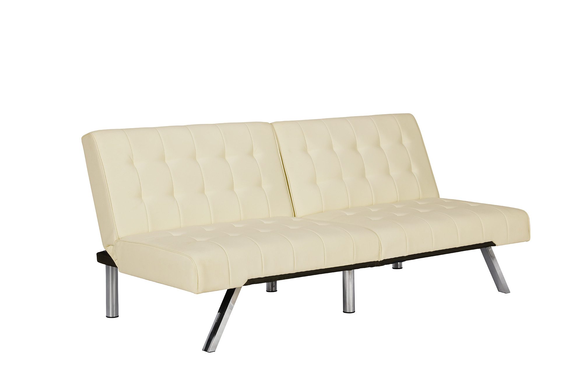 loft24 Schlafsofa Emily, Sofa Couch mit Schlaffunktion Chrombeine 178 cm Breite