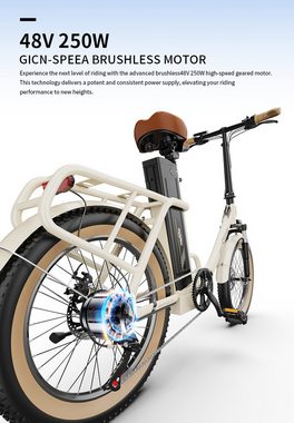 Onesport E-Bike OT16-2 20" High Tech vormontiertes Elektro-Klappfahrrad - max 120 km, 7 Gang Shimano, Heckmotor, 748 Wh Akku