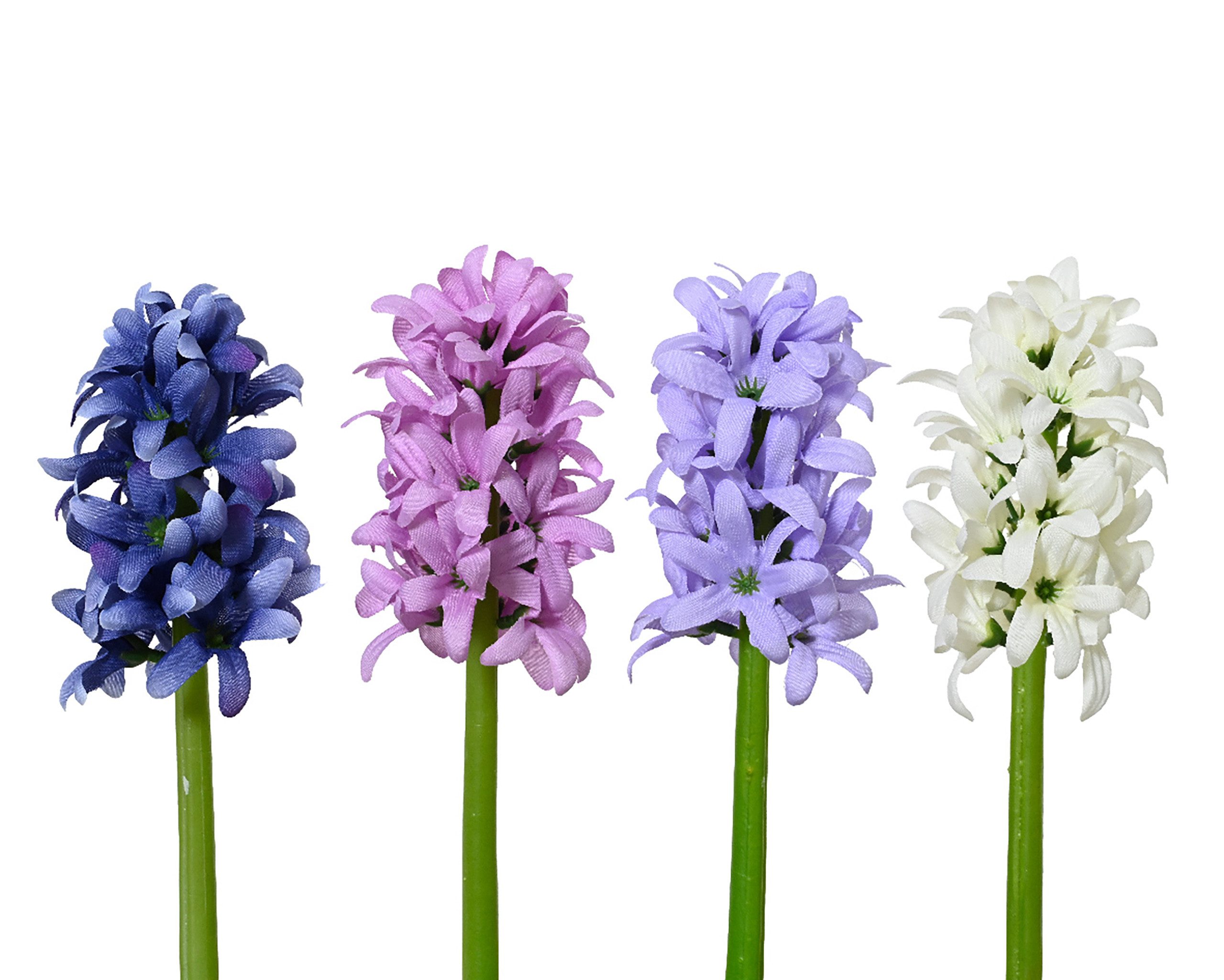 Kunstblume, Decoris season decorations, Künstliche Hyazinthe mit Stiel 7x22cm 1 Stück sortiert