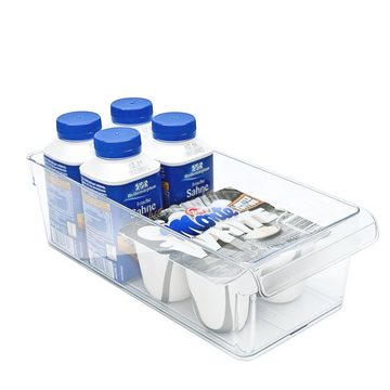 Rotho Babydesign Küchenorganizer-Set Rotho Loft 3er-Set Kühlschrankorganizer, Aufbewahrungsbox, Vorratsbehälter Kunststoff (PP) BPA-frei, transparent S + M + L, (3-tlg)