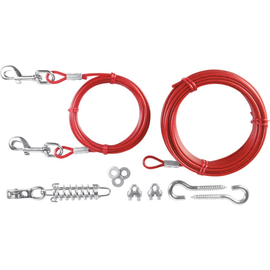 TRIXIE Hundeleine Spannleine mit Laufleine - rot - 15 m, Nylon
