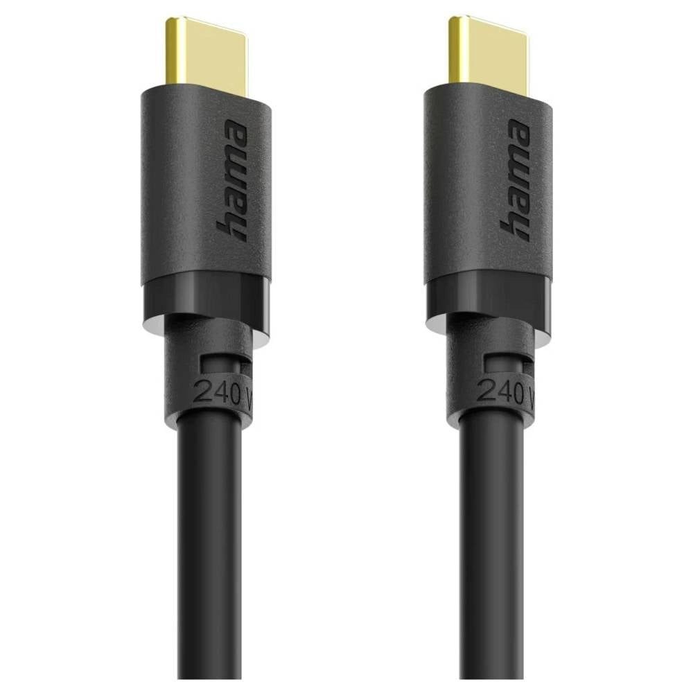 Hama USB-C® Kabel USB 3.2 Gen1 USB-C® Stecker 0.75 m Schwarz vergoldete USB-Kabel, vergoldete Steckkontakte