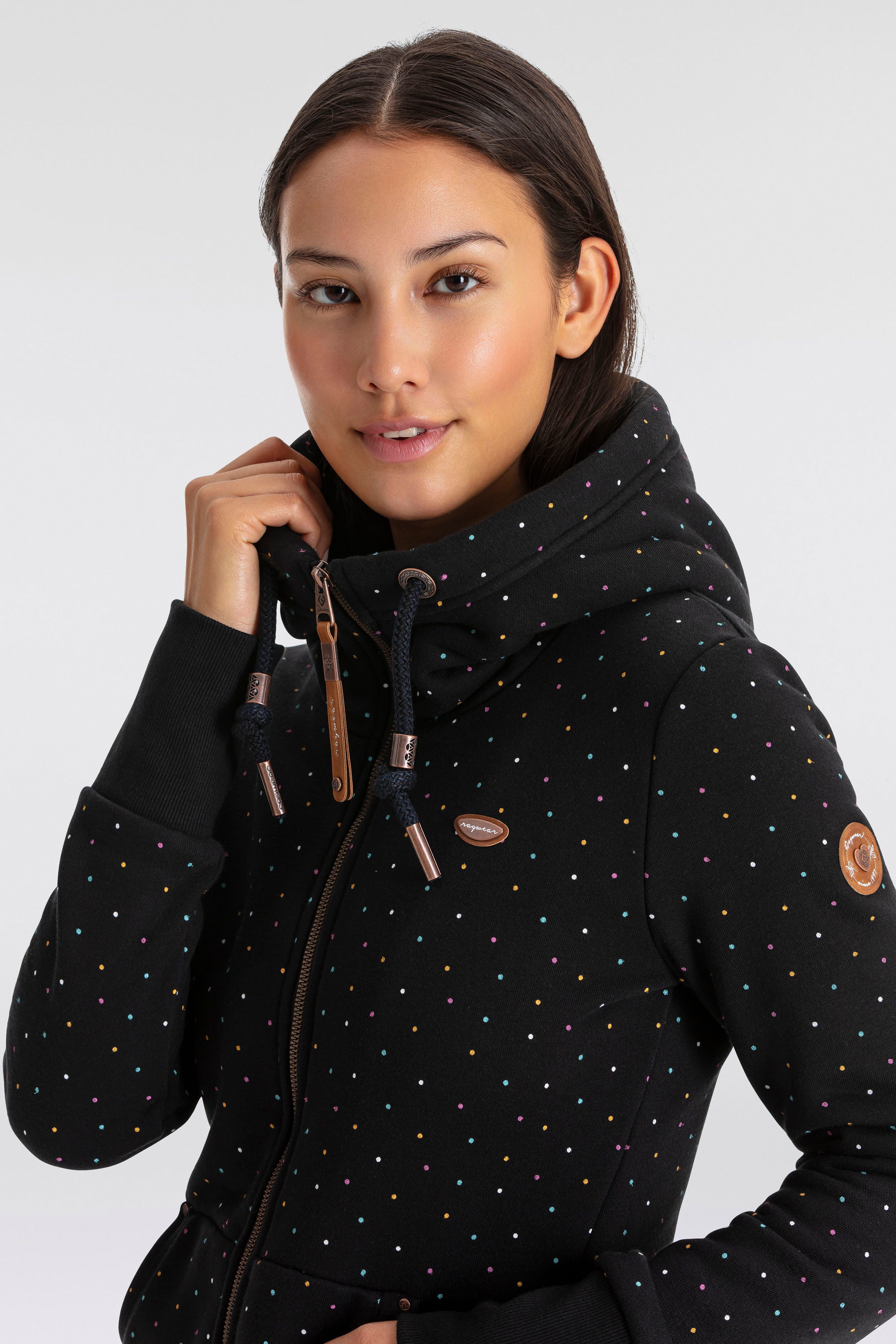 Ragwear Kapuzensweatjacke NESKA DOTS MULTICOLOR ZIP günstig online kaufen