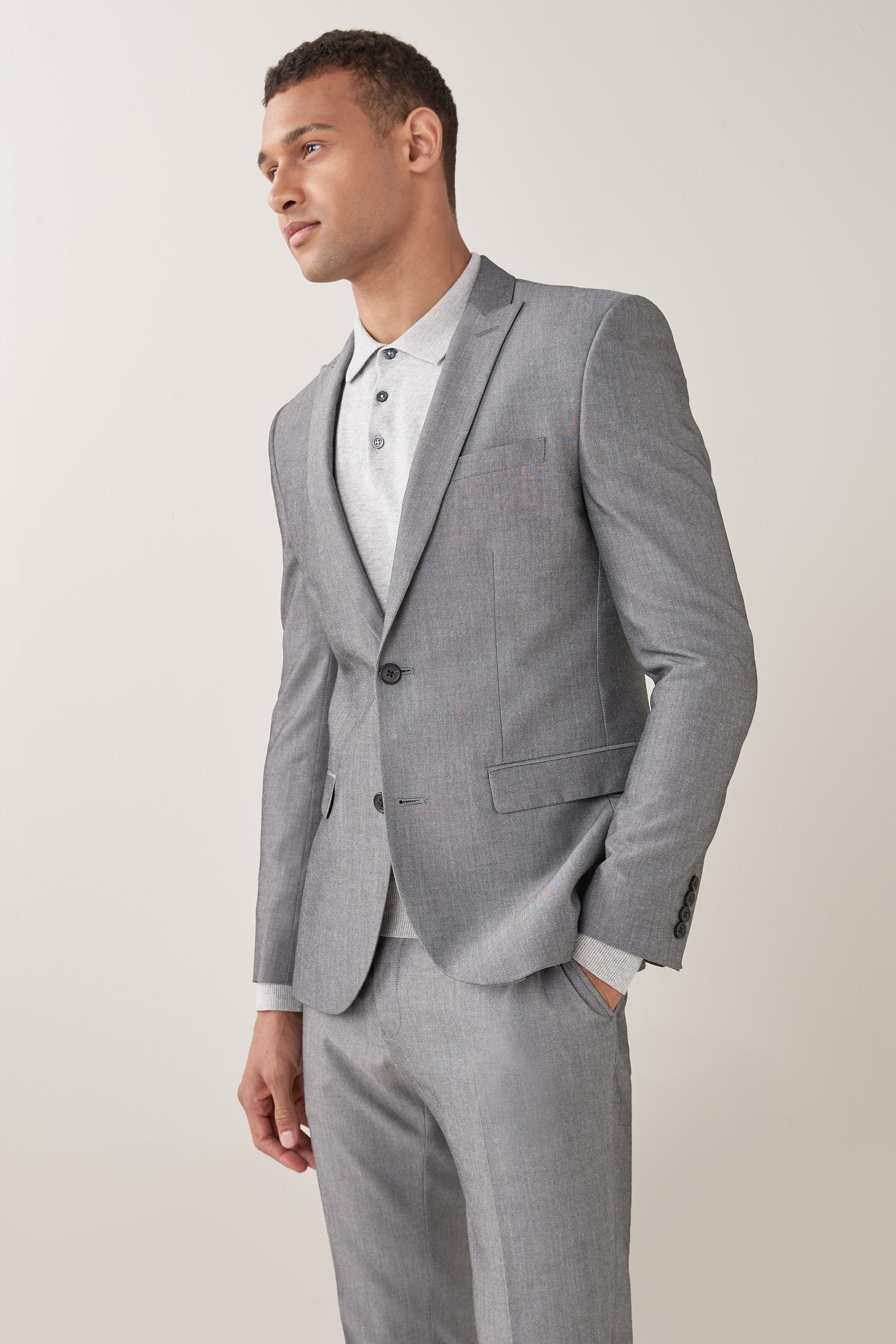 Next Baukastensakko Skinny Fit Anzugjacke mit günstig online kaufen