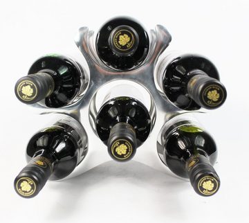 Arnusa Weinflaschenhalter Weinhalter Aluminium Design Flaschenhalter 27x22 cm, (1-St., 6-Fach), modernes Weinregal Tischregal Bar