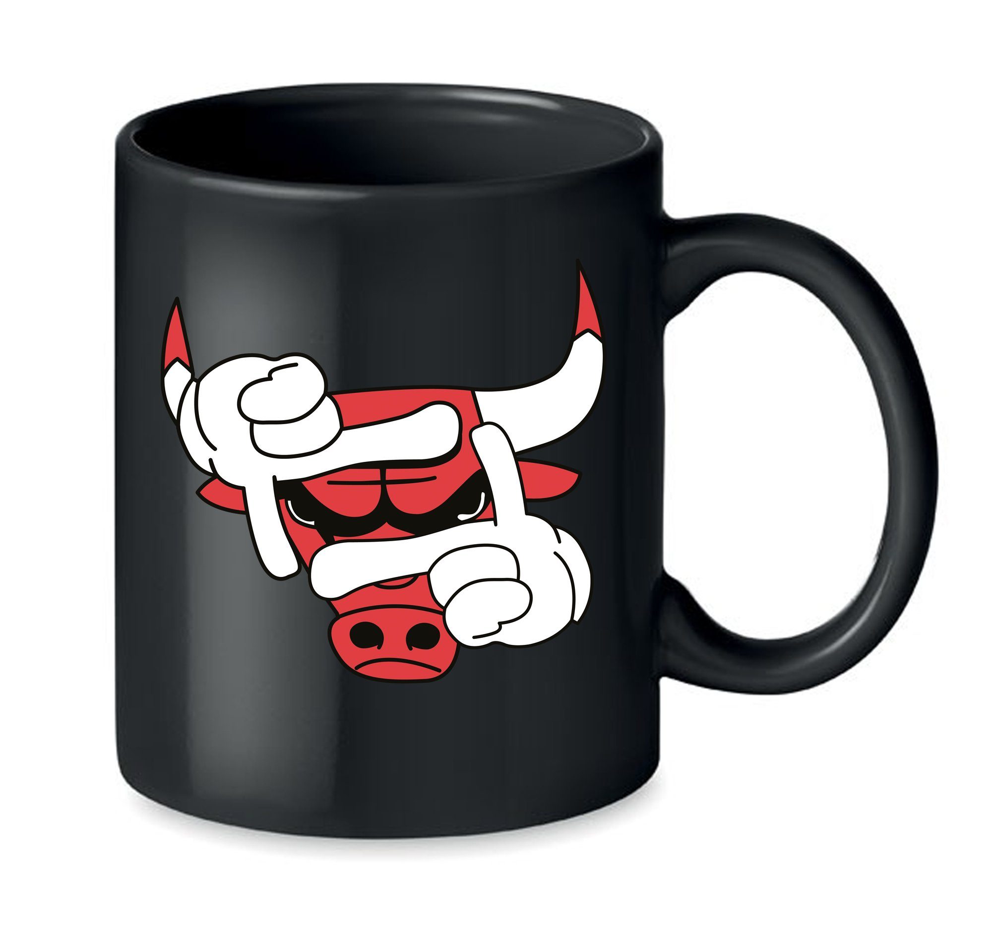 Blondie & Brownie Tasse Bulls Eye Auge Stier Chicago Baskettball Bullen, Keramik, Spühlmaschinenfest