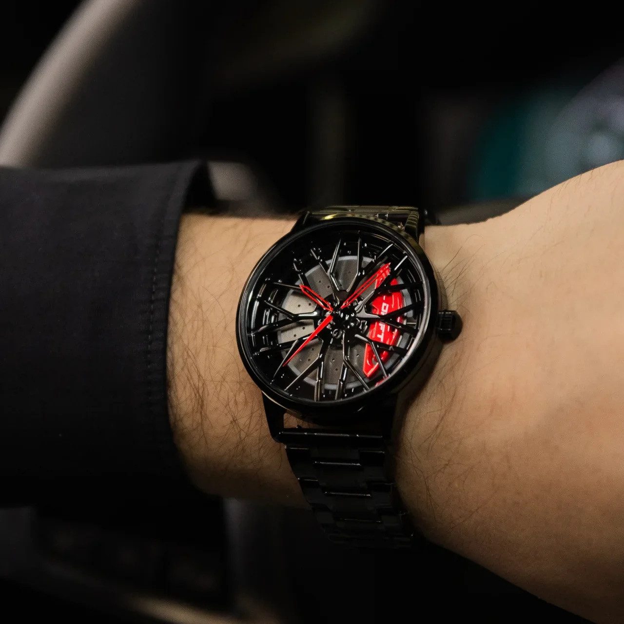 DRIFTELEMENT Quarzuhr MOTORSPORT GESCHENKSET BUNDLE, Dreidimensionales Felgendesign