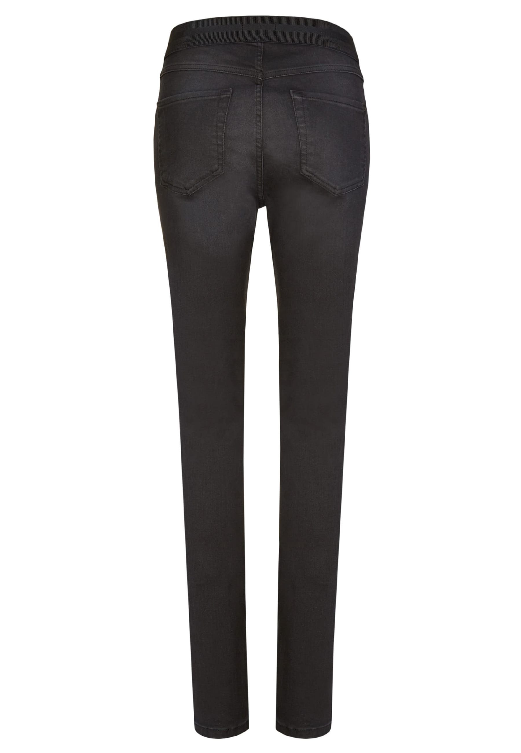 Mit anthrazit Stretch-bund mit One Size Label-Applikationen Slim-fit-Jeans ANGELS Jeans