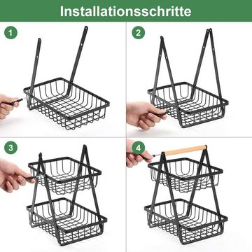 GLIESE Obstschale 2 Stöckig Obstschale Abnehmbar Obst Halter, Eisen