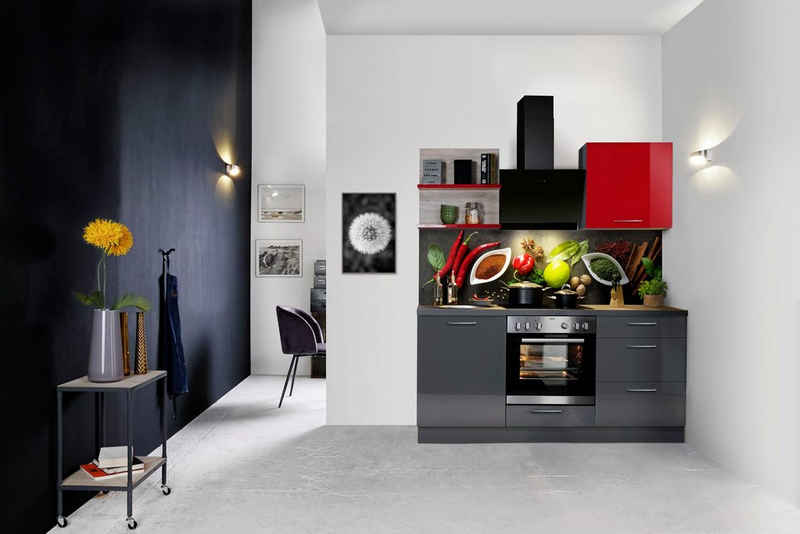 Express Küchen Küchenzeile Jena, vormontiert, mit Soft-Close-Funktion, Stellbreite 180 cm