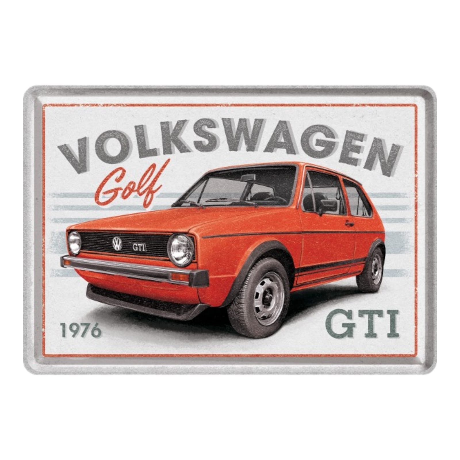 Nostalgic-Art Metallschild Nostalgic-Art - Blechpostkarte - VW Golf - GTI 1976