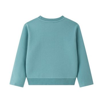 suebidou Sweatshirt Pullover aus Fleece mit Blumendruck Sweatshirt für Mädchen mintgrün (104-tlg)