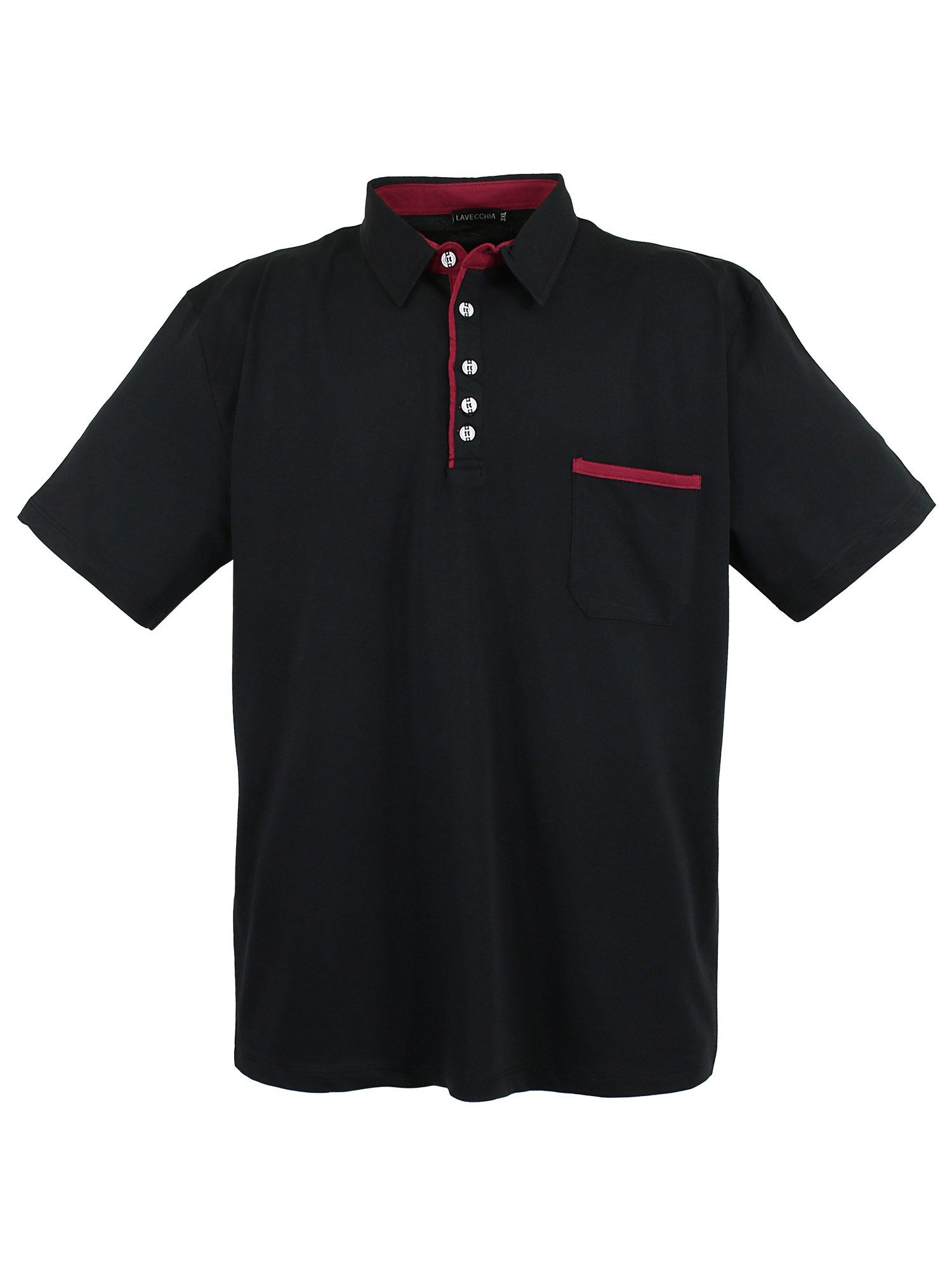 Shirt Polo Poloshirt Herren Polo schwarz Lavecchia Shirt LV-1701 Herren Übergrößen