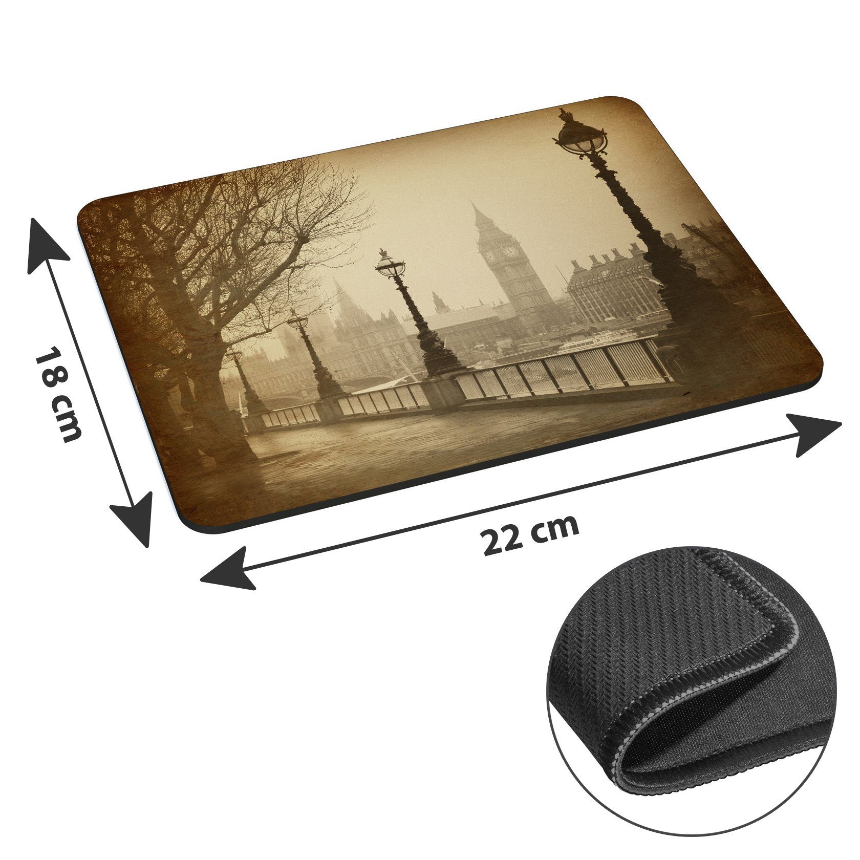 PEDEA Gaming Mauspad 22 cm x 18 cm mit Motiv (Größe L), mit vernähten Rändern und Rutschfester Unterseite – Bild 2 von 4