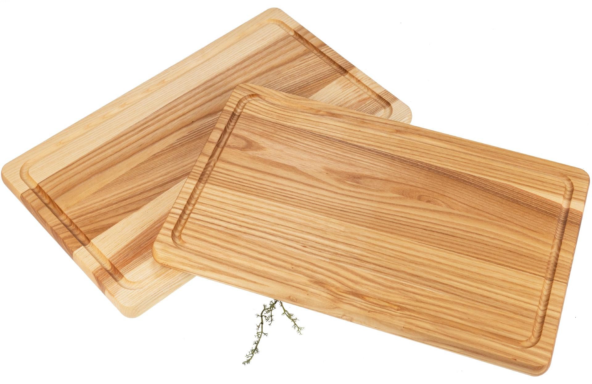 Holz Frank Schneidebrett Schneidebrett mit Saftrille aus geölter Esche FSC® - 40 x 25 x 2 cm, Holz, (1-St)