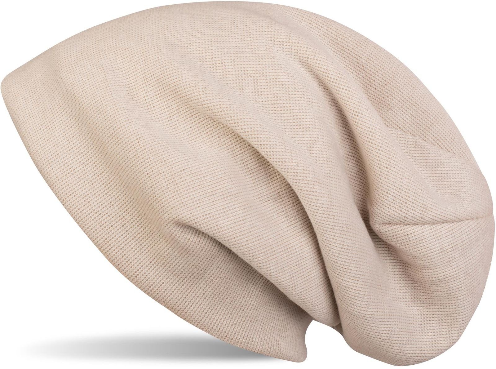 styleBREAKER Strickmütze (1-St) Feinstrick Beanie Unifarben Beige