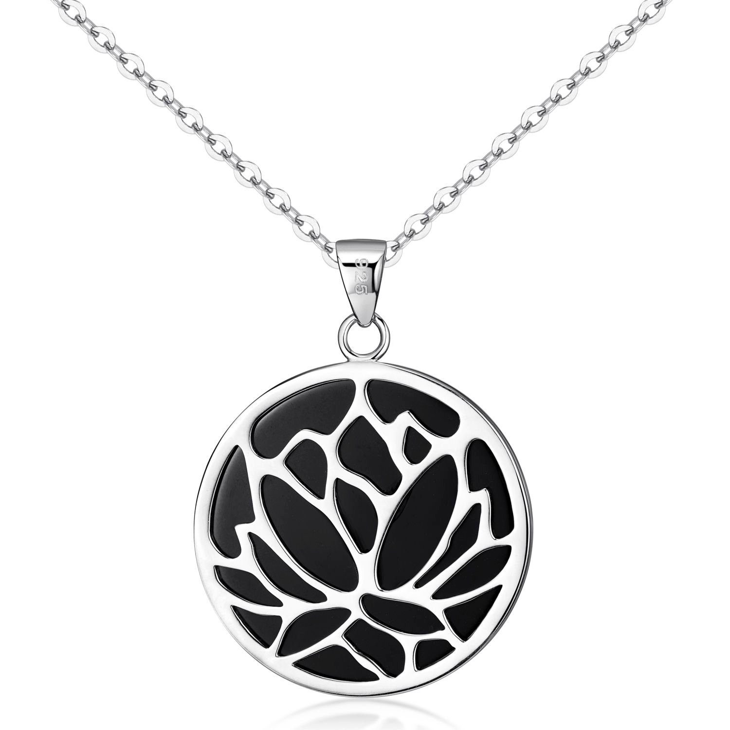 Materia Kettenanhänger Lotus/Lotusblüte Edelstein KA-42-Onyx, aus günstig online kaufen