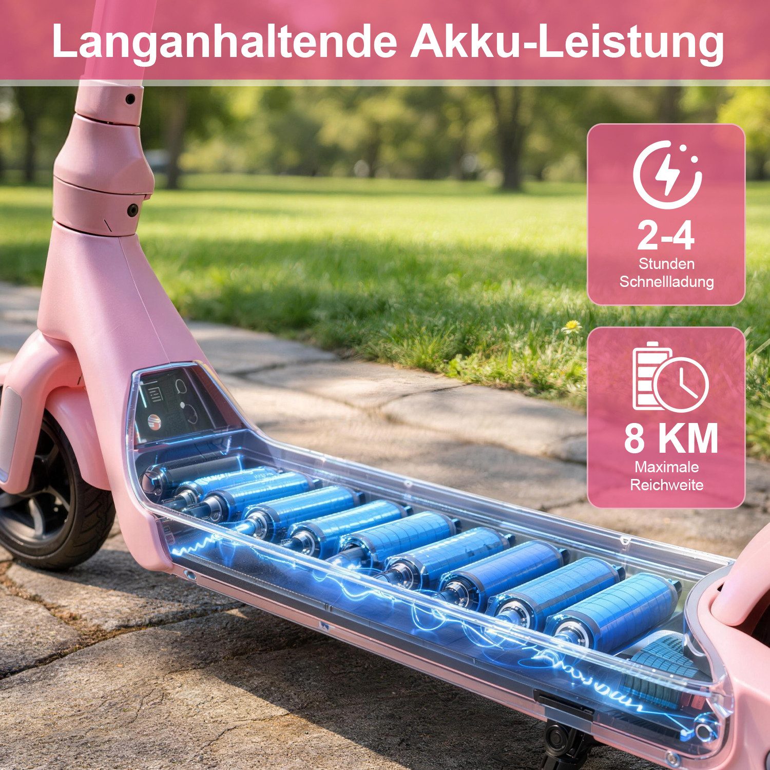 ANYSUN Elektro-Kinderroller Elektroroller für Kinder 6-12 Faltbarer E-Scooter Dual-Bremssystem, Belastbarkeit 50 kg, 6/10/15 km/h, 5-8km, LED-Beleuchtung, Leichtgewicht, Höhenverstellbar