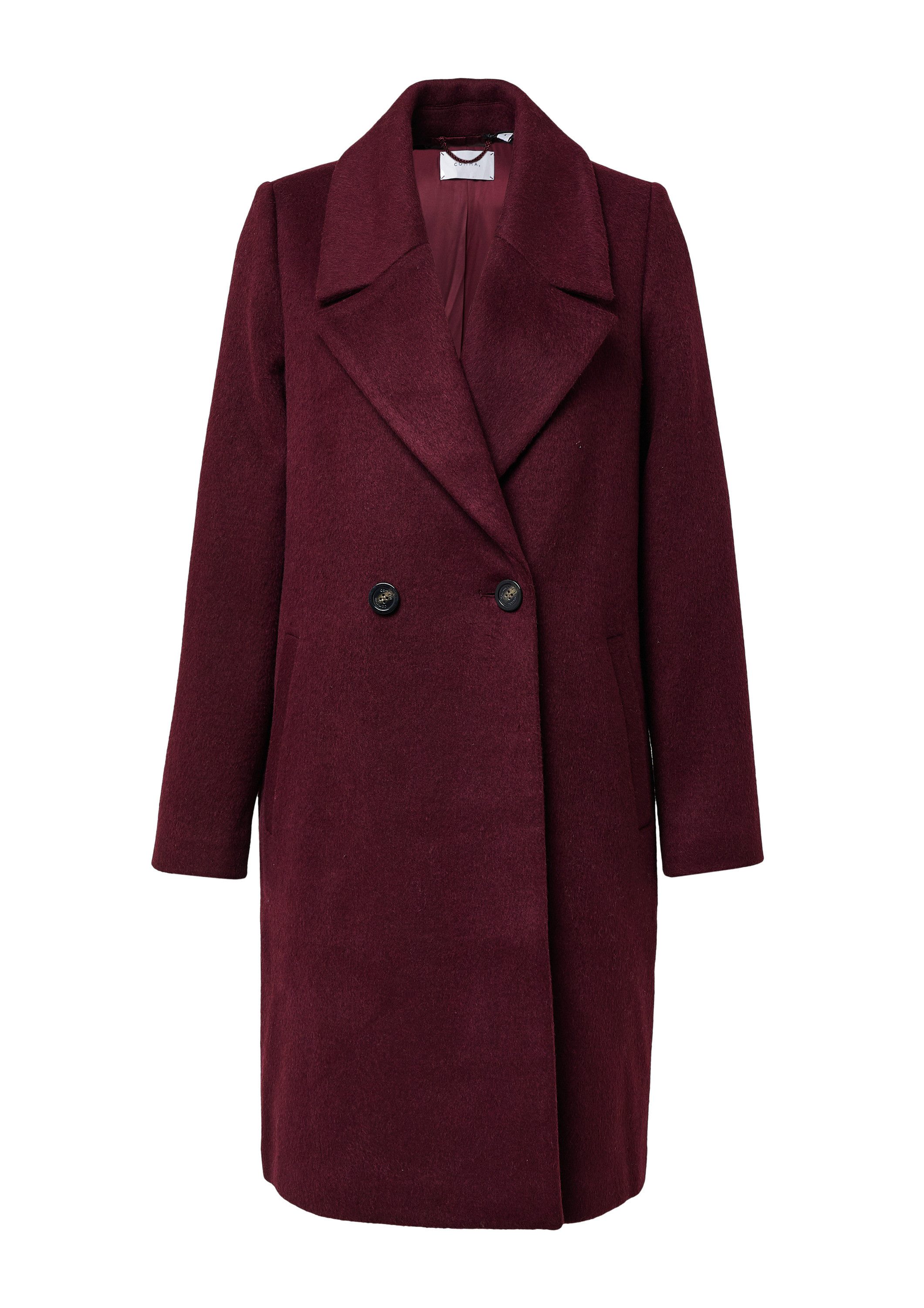 comma Funktionsmantel Outdoor-Mantel Zweireihiger Mantel aus Wollmix im Loose Fit