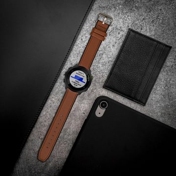 kwmobile Uhrenarmband Sportarmband für Garmin Forerunner 55, Leder Fitnesstracker Ersatzarmband Uhrenverschluss