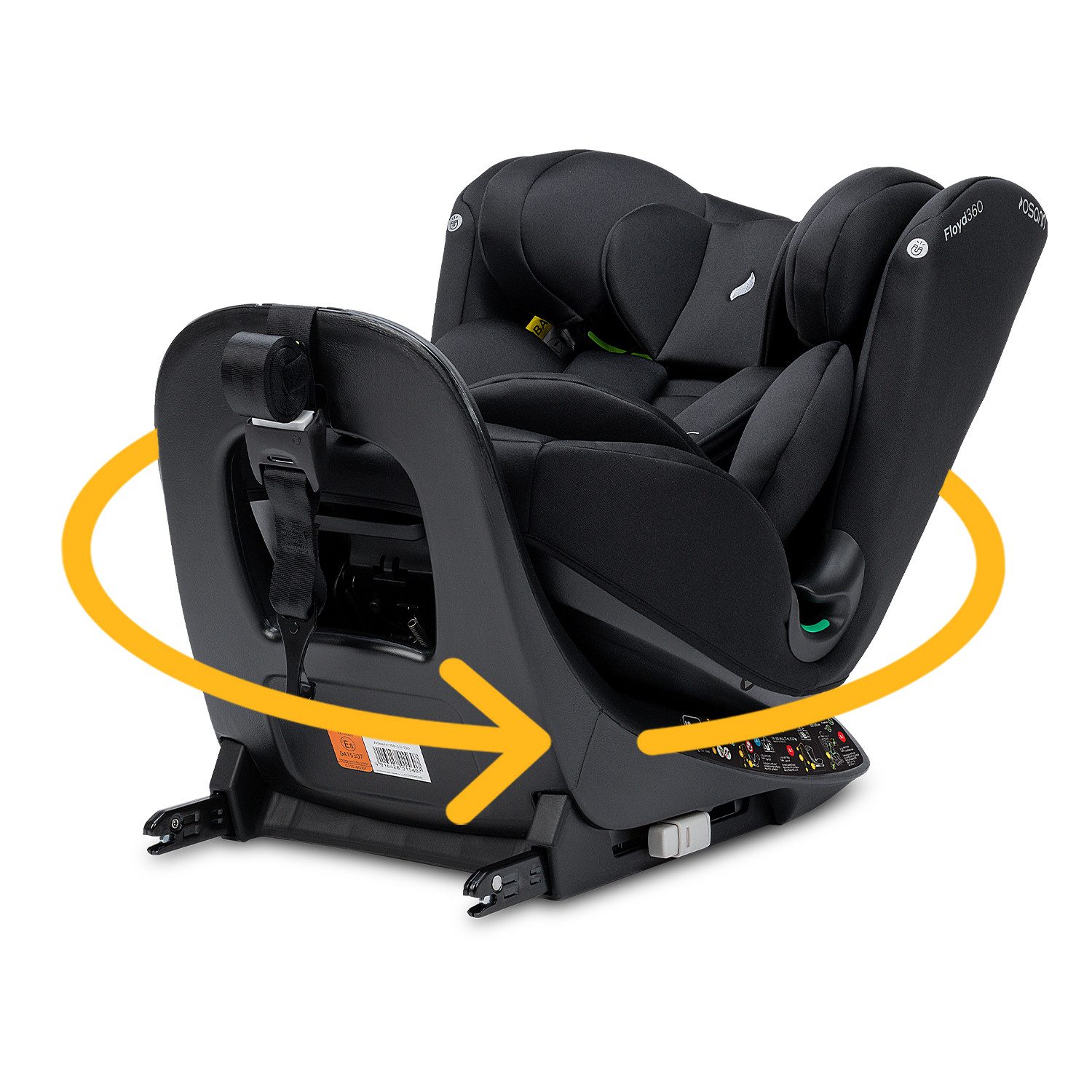 Osann Autokindersitz Floyd360, ab: Geburt, bis: 12 Jahre, ab: 40 cm, bis: 150 cm, 360° drehbarer Kindersitz mit Isofix,40-150 cm, Top-Tether an Basis