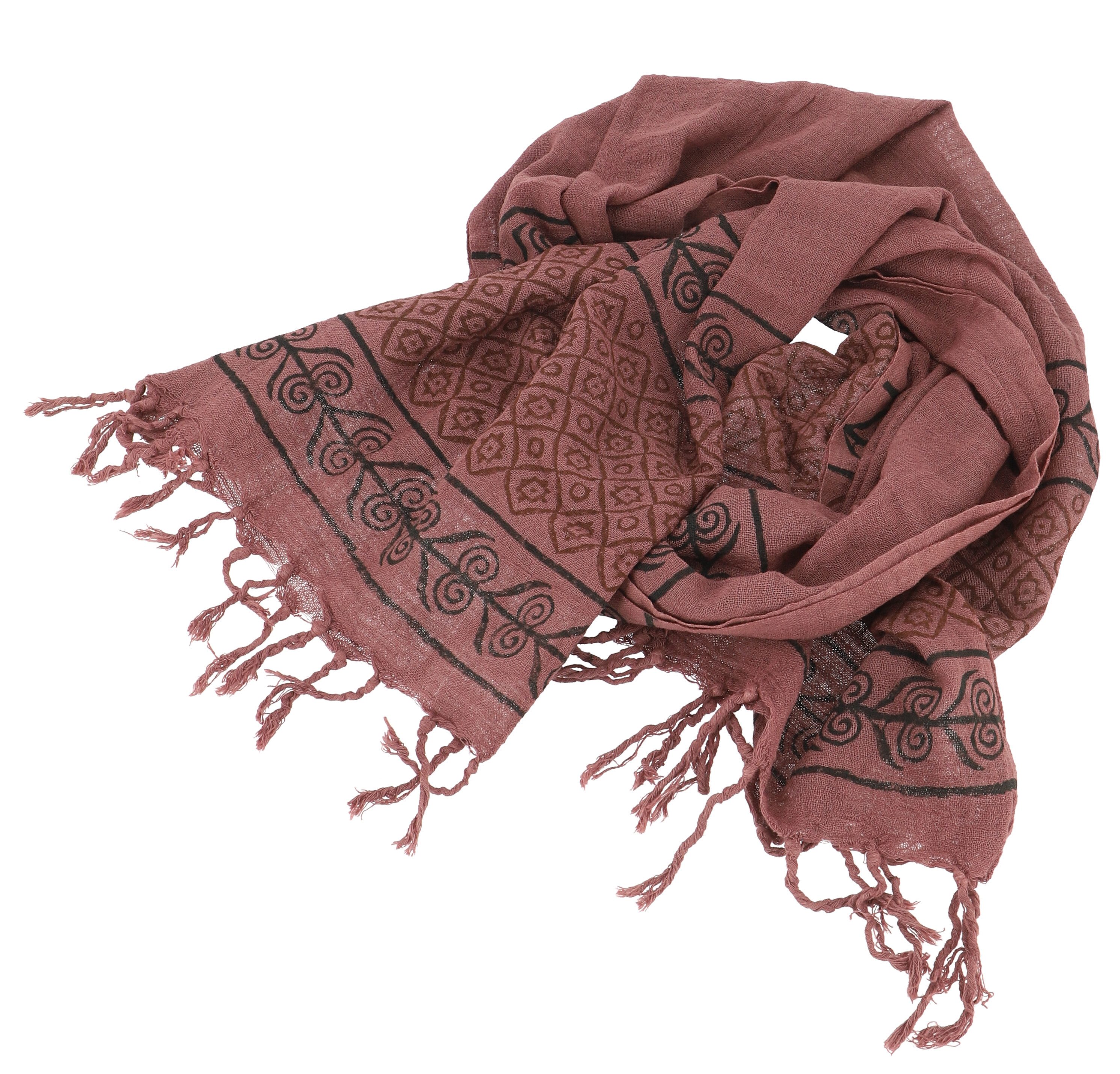 Guru-Shop Halstuch Handgewebtes Baumwolltuch mit Tribalmuster,..