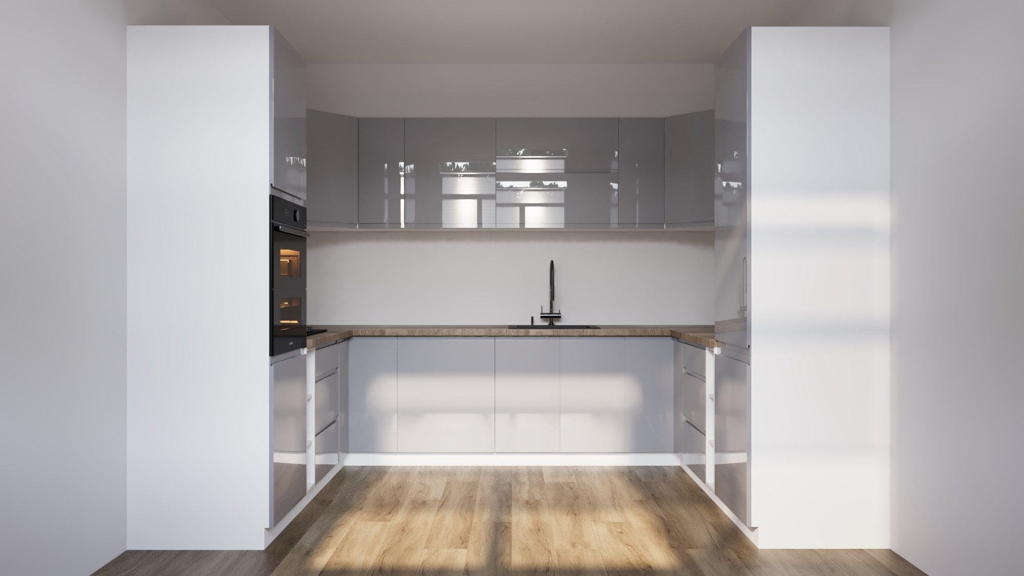 ROYAL24_MARKT Küchenzeile in U-Form K102-G780 - Aspen - Rundum gut organisi günstig online kaufen