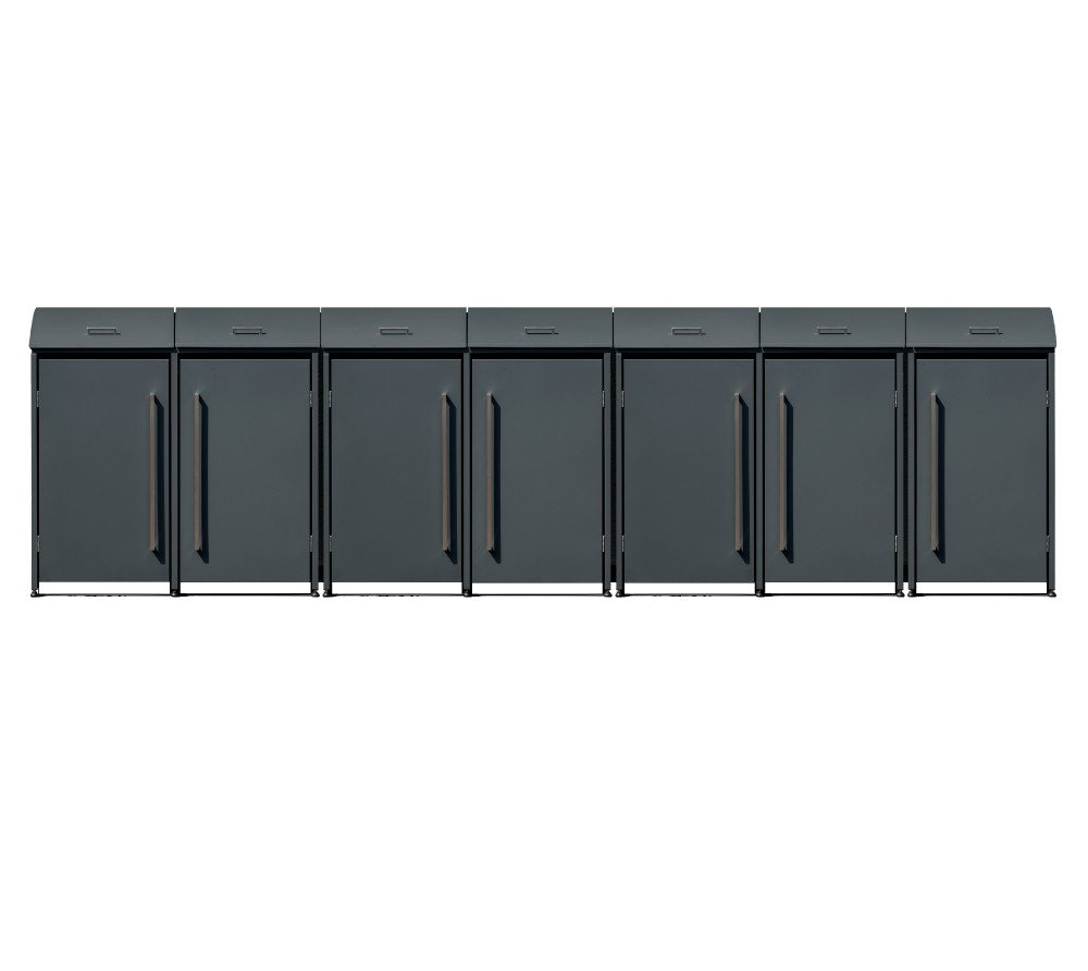 Thumbnail - WESTMANN Mülltonnenbox Moderna 7 (1 St), Platz für 7 Mülltonnen je 140/240 L, LxBxH 83x489x135 cm, Anthrazit