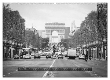 CALVENDO Wandkalender Paris - in schwarz und weiss (Premium, hochwertiger DIN A2 Wandkalender 2023, Kunstdruck in Hochglanz)