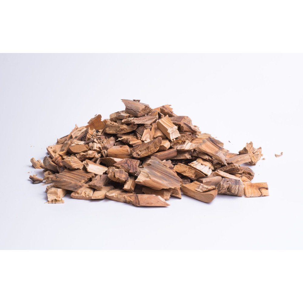 Olivenholz-erleben Räucherbox Räucherholz (Chips aus Olivenholz) zum Räuchern & Smoken 1 kg Kräftiges, mediterranes Raucharoma für Grill & Smoker