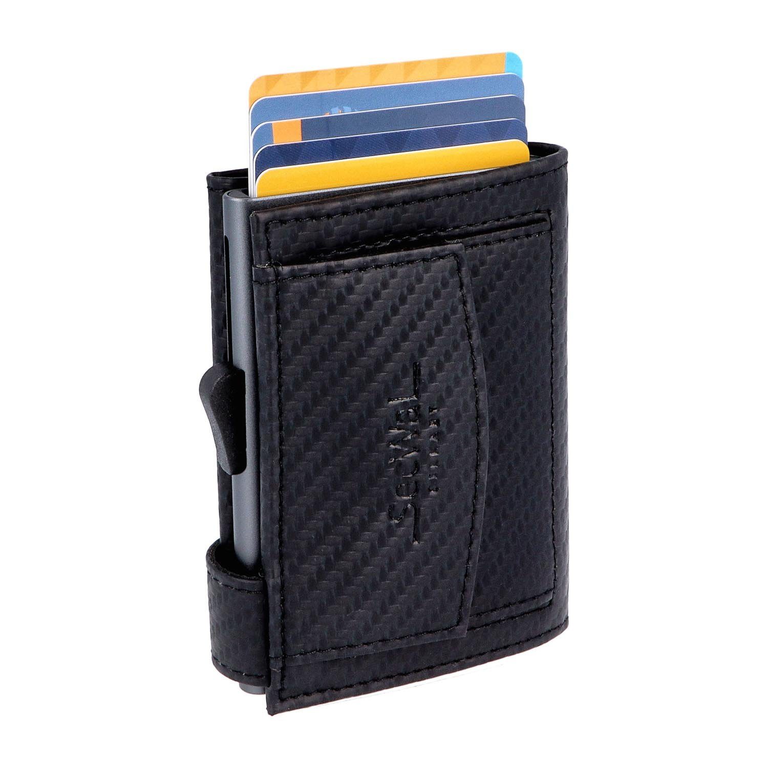 SecWal Geldbörse, Kartenetui mit Münzfach Druckknopf, Slim Wallet, RFID Schutz, Geldbeutel klein, für Damen und Herren