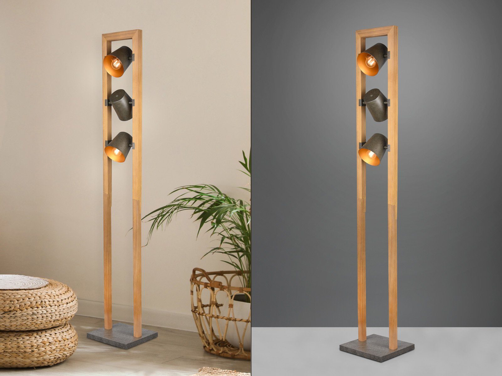 TRIO Leuchten LED Stehlampe, Dimmfunktion, LED wechselbar, Warmweiß, Ausgef günstig online kaufen