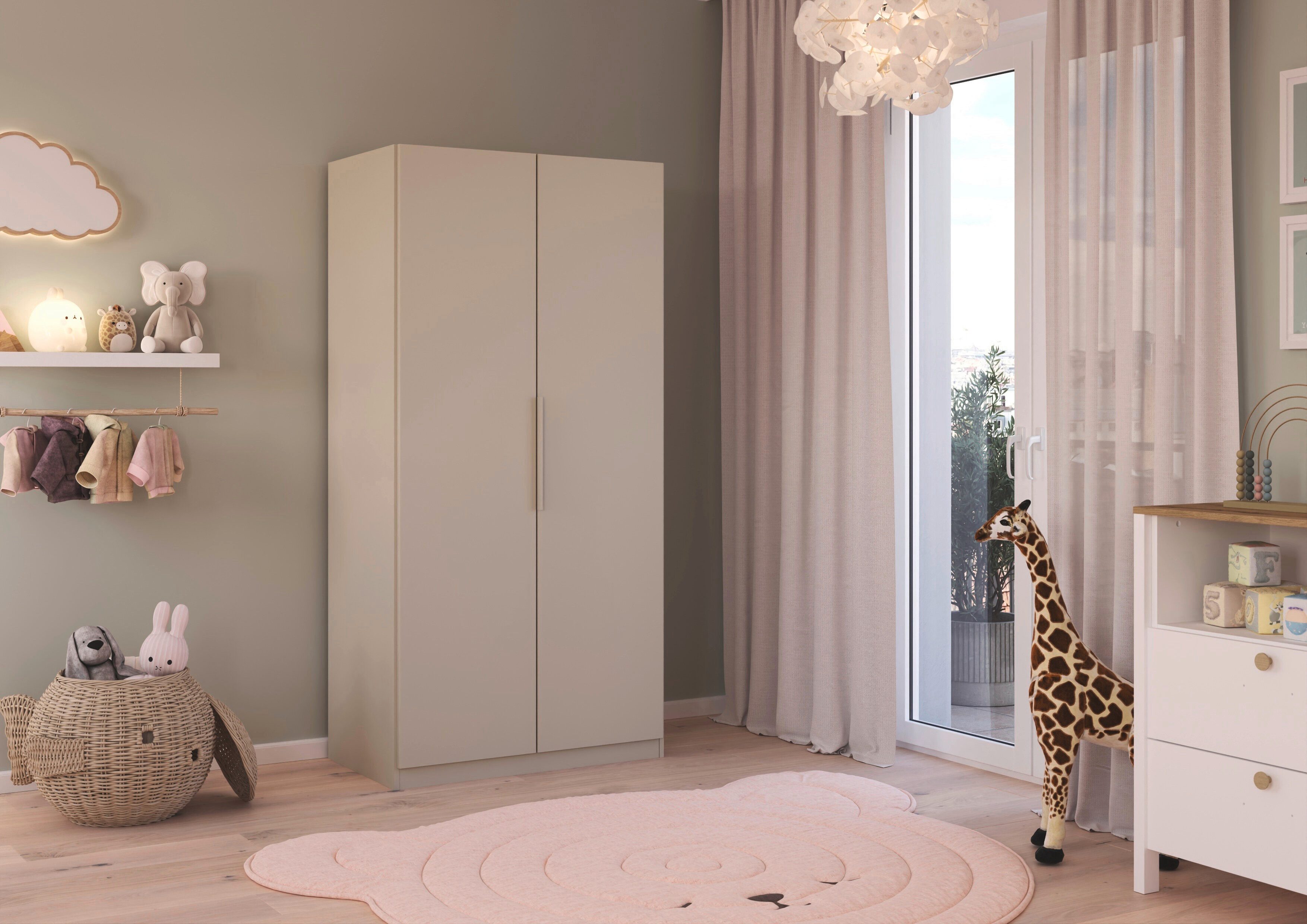 rauch Kleiderschrank Schrank Möbel Schlafzimmer Garderobe Kinderzimmer WELTNEUHEIT TYNDA (3 Ausstattungsvarianten - Breiten 47-405 cm, Höhen 187/212/231 cm) PATENTIERTES SCHNELLMONTAGESYSTEM, Soft-Close-Funktion MADE IN GERMANY