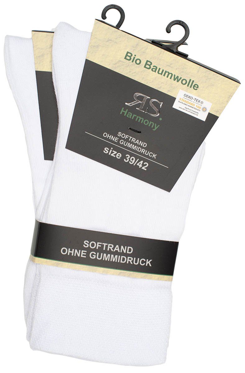 RS Harmony Basicsocken Biosocken aus 98% zertifizierter Biobaumwolle Organic Bio Socken (2 Paar) weiß
