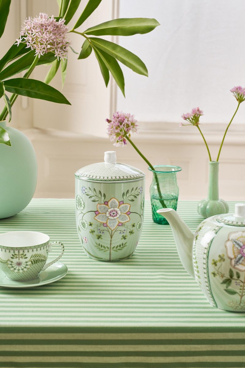 PiP Studio Vorratsdose Lily&Lotus Light Green Vorratsbehälter 1,5l, Porzellan