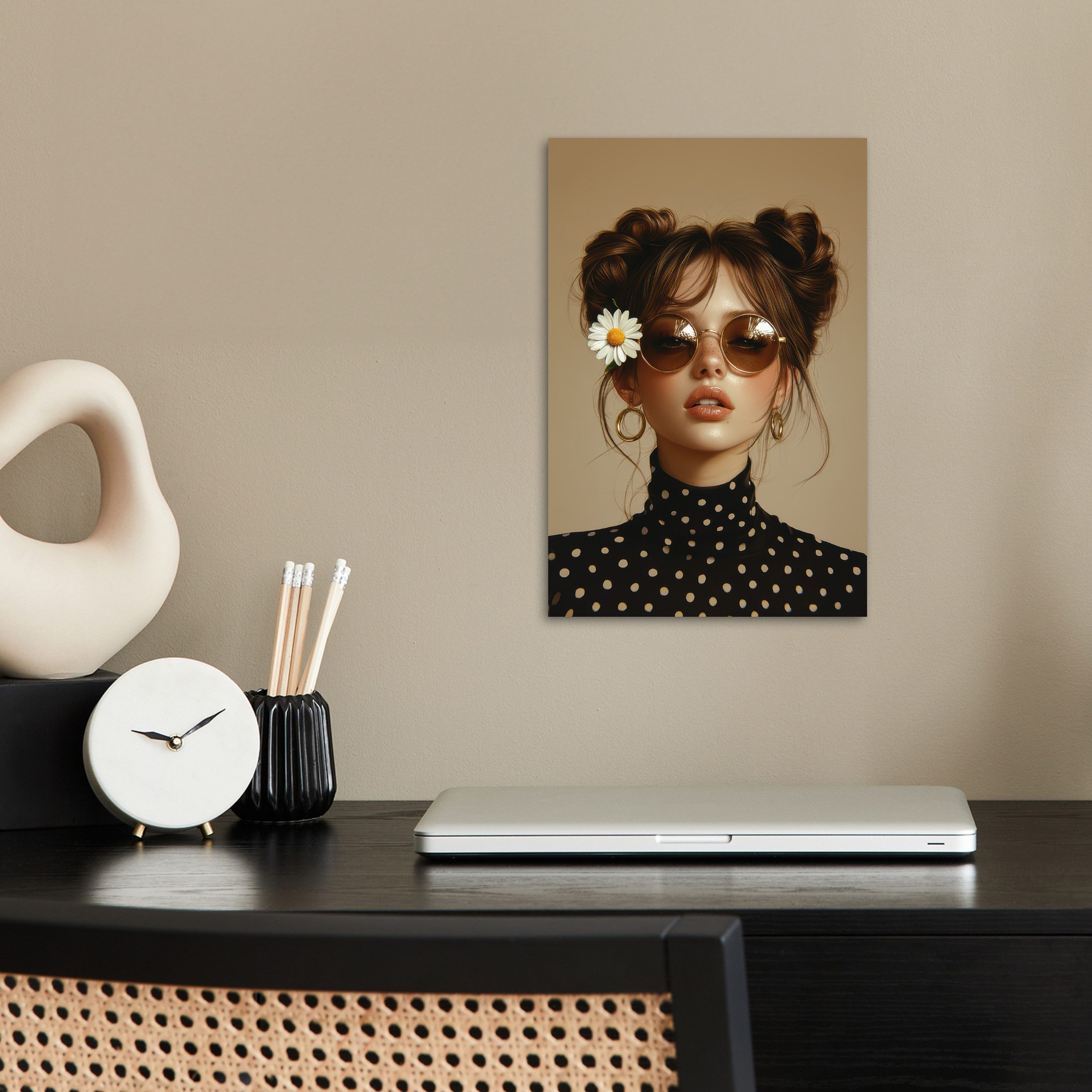 MuchoWow Poster Frau - Beige - günstig online kaufen