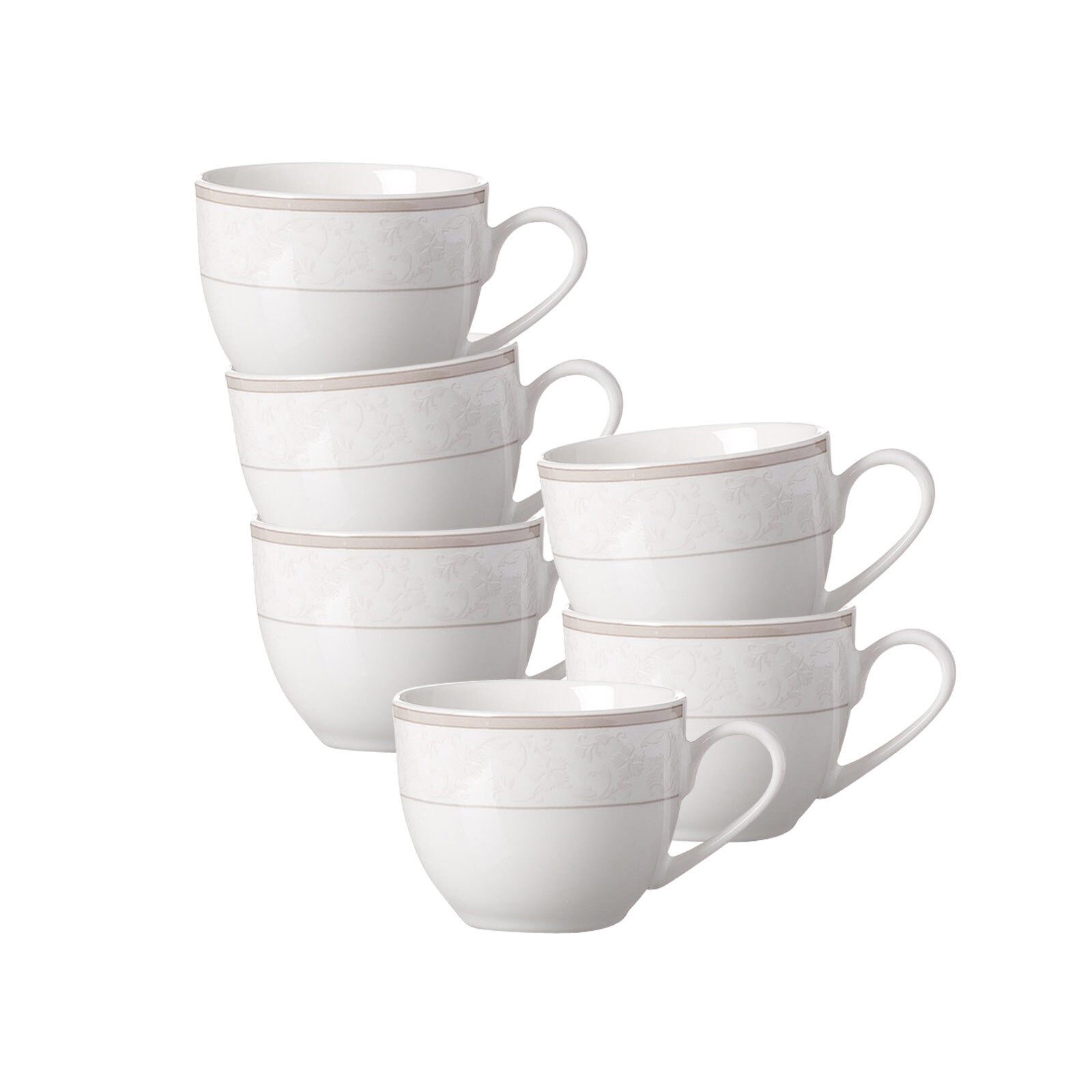 Ritzenhoff & Breker Espressotasse Isabella Espressotassen 90 ml 6er Set, 6-tlg., Porzellan