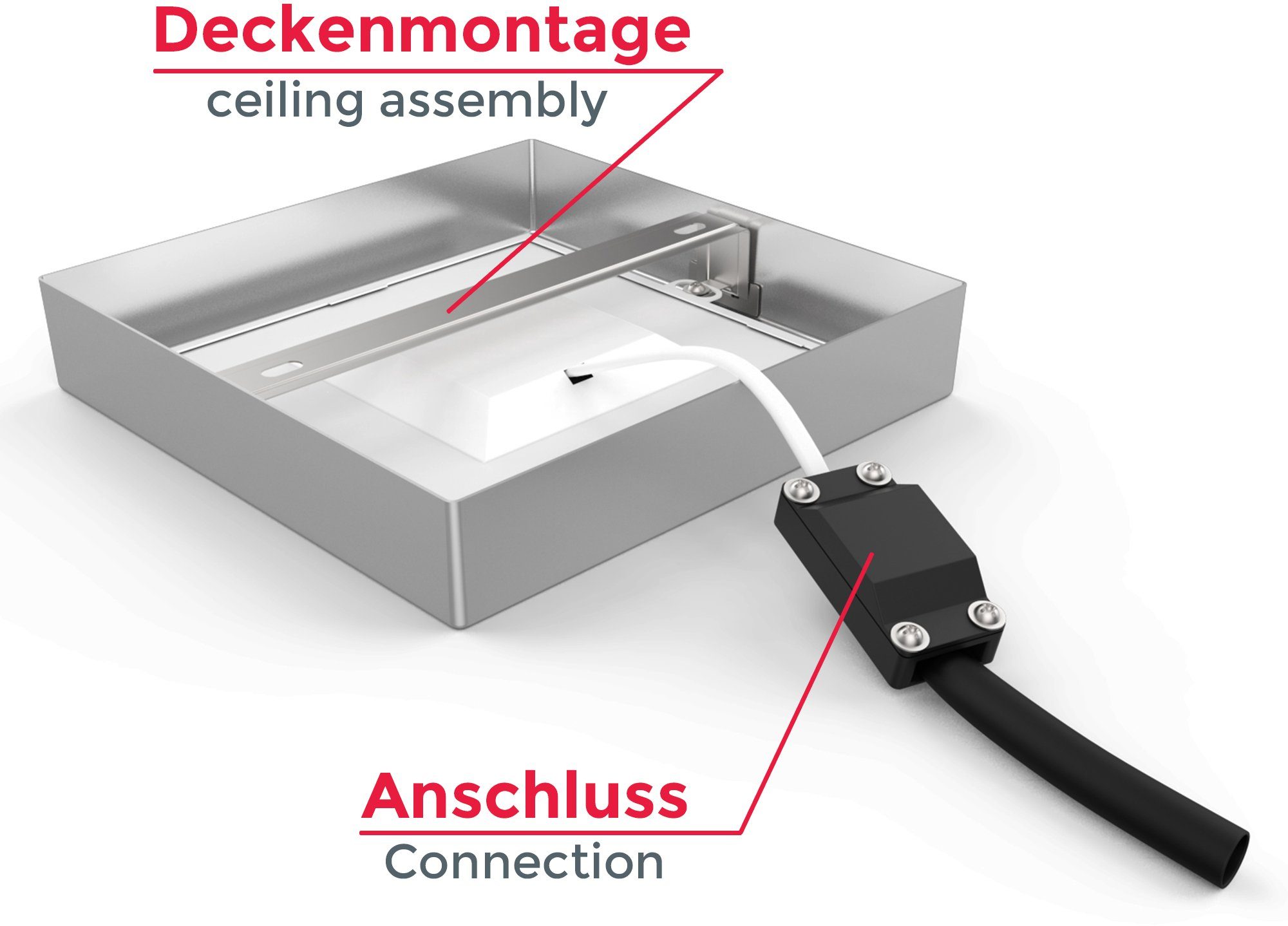 12W Panel fest Aufputzspot LED Warmweiß, Unterbauleuchte Aufbauleuchte Lampe B.K.Licht LED integriert, Aufbaustrahler LED Garnet,