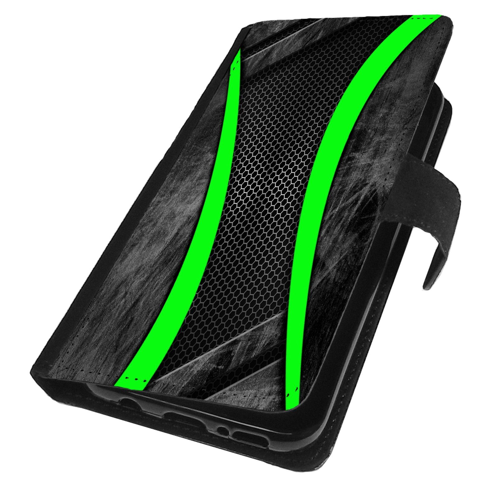 Traumhuelle Handyhülle MOTIV 64 grün grau Hülle für iPhone Xiaomi Google Huawei Motorola, schwarz Handytasche Schutzhülle Flip Case Etui Klapp Cover Silikon