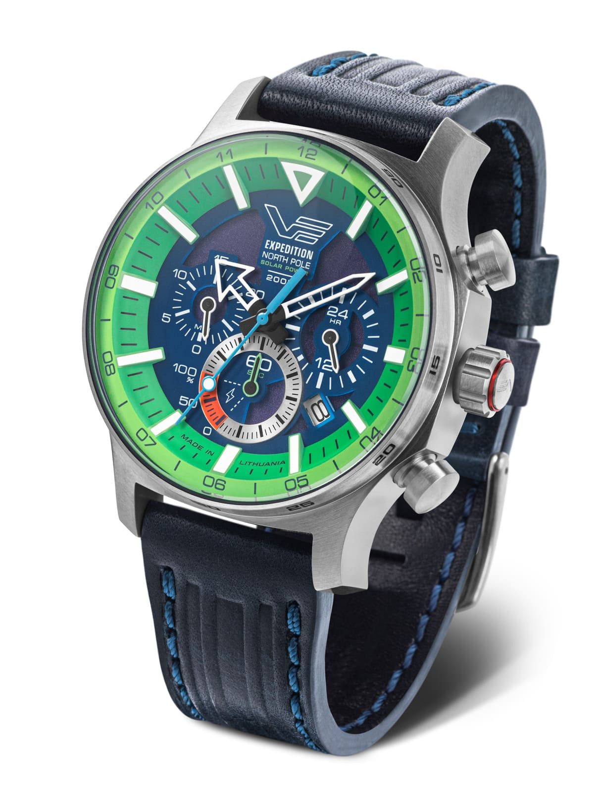 Vostok Europe Solaruhr Expedition North Pole 595A733-LSG Herrenuhr 47 mm Grün 20 ATM