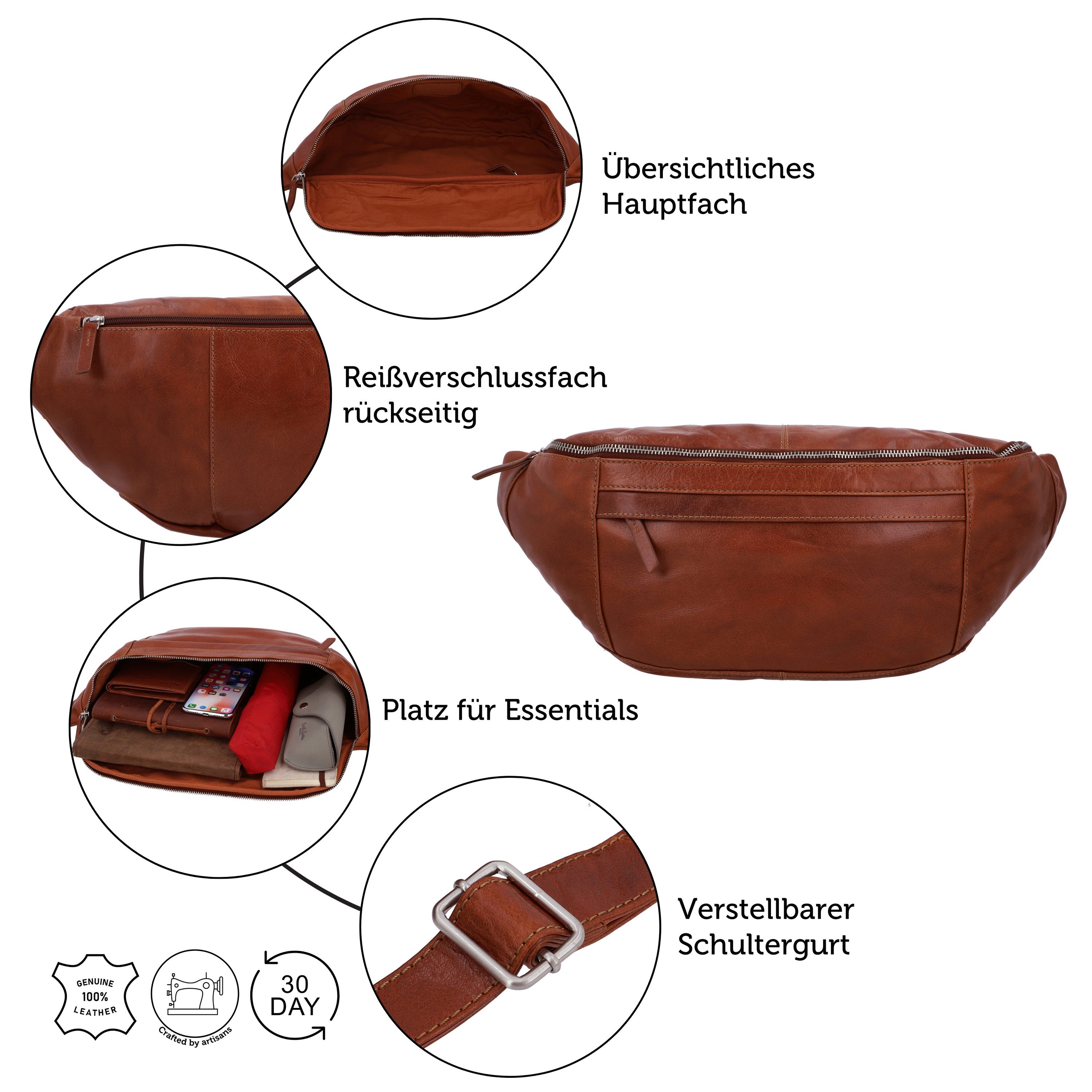 Gusti Leder Gürteltasche Gusti Leder Bauchtasche Esben (1-tlg)
