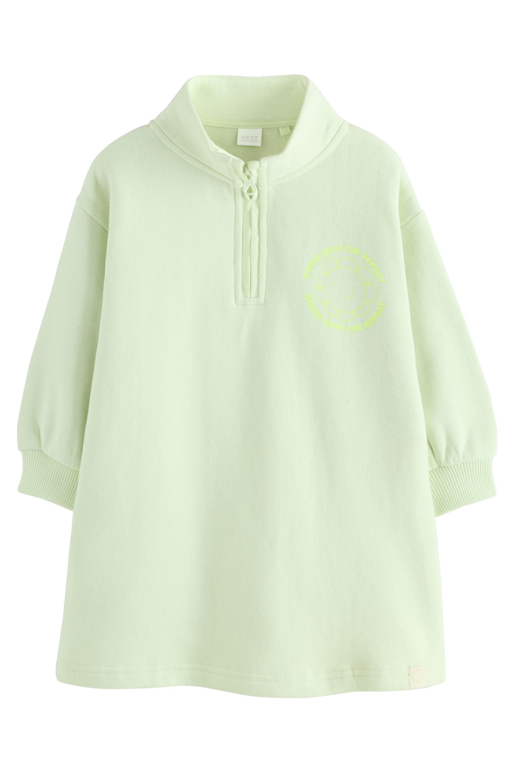 Next Jerseykleid Sweatshirtkleid mit viertellangem Reißverschluss (1-tlg)