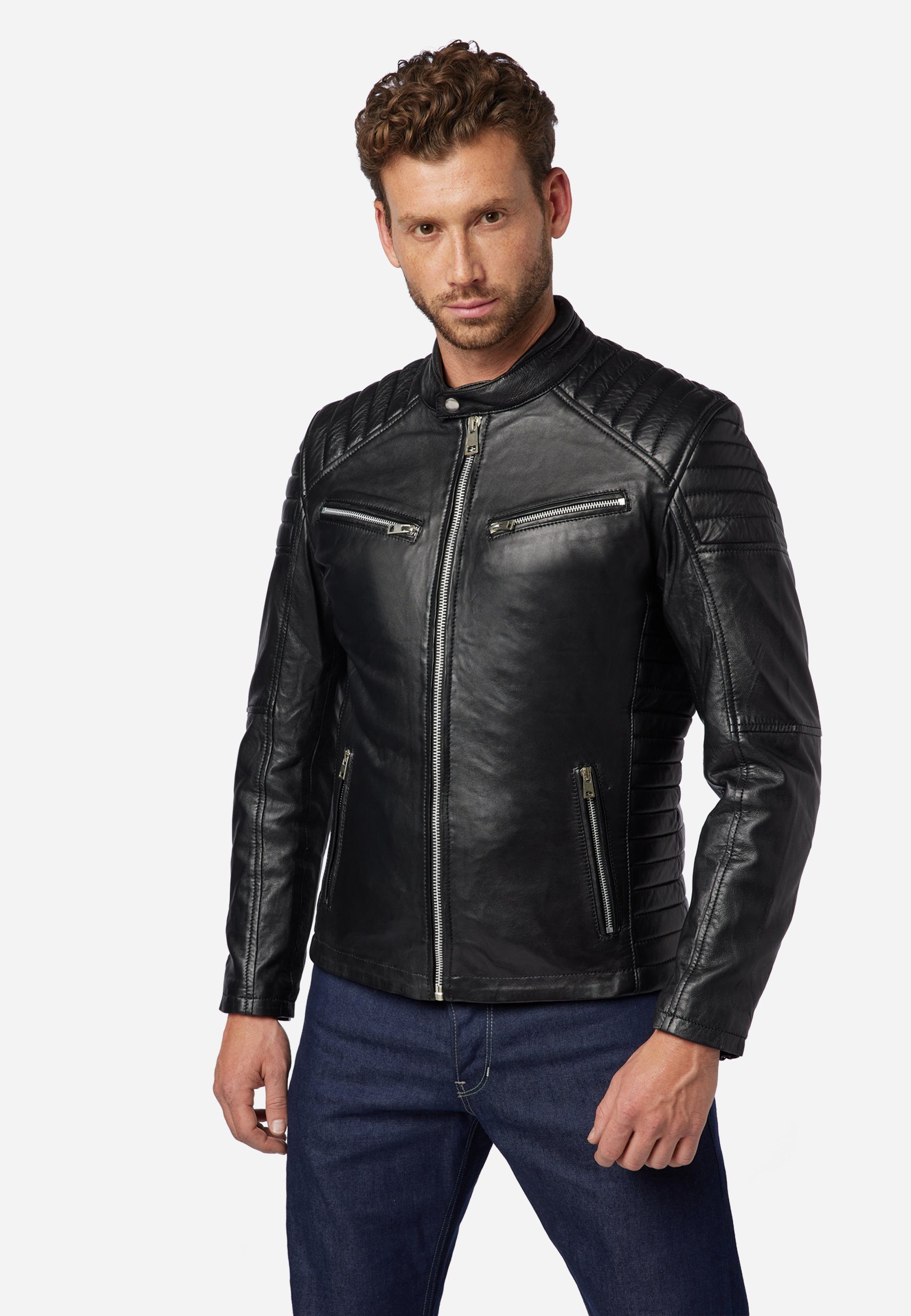 RICANO Lederjacke Cooper Lederjacke im Biker-Stil günstig online kaufen